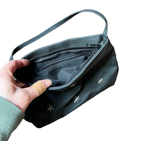 Vintage Black Beaded Handbag, Lined, Zipper Close & Interior Zipper Pocket, 6x9 - Picture 4 of 6